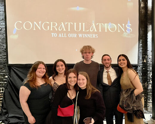 Seven students from the School of Design at the 2024 ADDYs hosted by the Ƶ chapter of the American Advertising Federation.